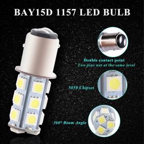 img 1 attached to EverBright 1157 LED лампы 20-Pack - Ультра Яркий Белый, Замена BAY15D для Фонаря Сигналов Тормоза, Резервного Освещения, Фонарей Боковых Маркеров - 5050 18-SMD, DC 12V