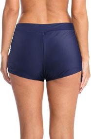 img 2 attached to 🌊 Boyleg Board Shorts for Women with Tie Side - Ocean Blues