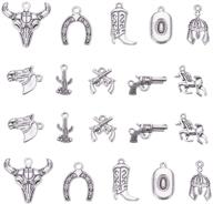 🤠 ph pandahall 20pcs 10 styles cowboy charms antique silver alloy pendants for father's day diy necklace bracelet jewelry making - western theme logo