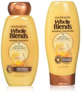 🍯 garnier whole blends honey treasures shampoo and conditioner - 12.5 oz each: boosting hair health logo