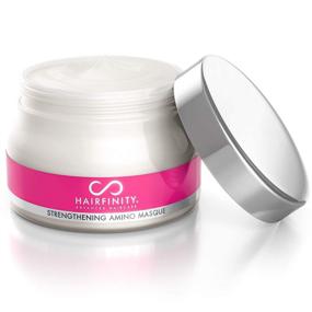 img 4 attached to 💆 Hairfinity Hair Strengthening Amino Treatment Masque - Ultimate Hydrating Hair Mask and Deep Conditioner Cream for Dry Damaged Hair with Hydrolyzed Collagen, Keratin, and Vegetable Protein - 8 oz