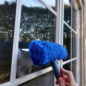 img 2 attached to 🪟 2-in-1 Squeegee & Scrubber: The Ultimate Window Cleaning Tool for Indoor & Outdoor Use