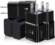 ⚡ fast charging wall charger set (5-pack black) for galaxy s6/s7/s8/s8+/s9/s9+/s10/s10e, note 8/note 9/note 10+, lg v30/v20/g7/g6/g5 - adaptive fast charging block adapter with usb travel logo