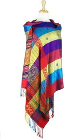 img 1 attached to Paskmlna Rainbow Tropical Colorful Pashmina Women's Accessories