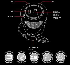 img 1 attached to XC180 Инвертор 180 Ватт Совместим с прикуривателем.