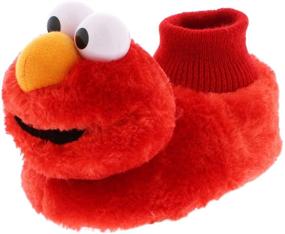 img 4 attached to 🧦 Sesame Street Elmo Cookie Monster Sock Top Slippers for Boys and Girls - Toddler/Little Kid: A Cozy Footwear Option