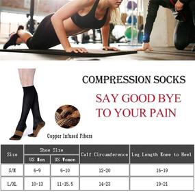 img 3 attached to Premium Graduated Copper Compression Socks - (8 Pairs) for Men & Women - Enhance Circulation - 15-20mmHg - Ideal for Running, Athletic Activities, and Cycling
