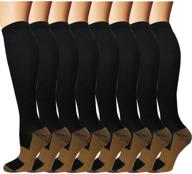 premium graduated copper compression socks - (8 pairs) for men & women - enhance circulation - 15-20mmhg - ideal for running, athletic activities, and cycling logo