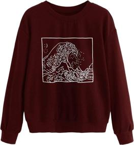 img 4 attached to SweatyRocks Women's Alien Patch Long Sleeve Pullover: Comfy & Casual Sweatshirt Tops