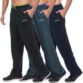 img 4 attached to 👖 CENFOR Men's Sweatpants with Pockets - Open Bottom Workout Pants for Athletic, Jogging, Training, and Casual Activities