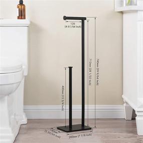 img 3 attached to 🧻 Bathroom Tissue Roll Holder Stand - KES Freestanding Toilet Paper Holder with Reserve, 29" Height, Rustproof SUS304 Stainless Steel in Matte Black Finish, BPH286S1B-BK