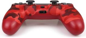 img 3 attached to 🎮 Vinklan Wireless Controller for PS4: Dual Vibration, Charging Cable, Gamepad for PS4/Slim/Pro Console (Red Camouflage)