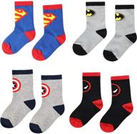 fun and comfy cartoon design kids socks for 3-6 year olds – superman, spiderman, batman, the flash! logo