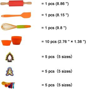 img 3 attached to 🧁 Набор для детской выпечки TOSSOW из 28 предметов с кексопечью, каталкой, формами для кексов, мерной ложкой и кулинарными принадлежностями.