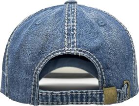 img 1 attached to Funky Junque Men's Adjustable Distressed Patch Low Profile Baseball Cap - Dad Hat