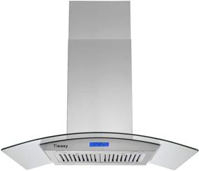 img 4 attached to 36 inch Island Range Hood - 700 CFM Ceiling Mount Kitchen Stove Hood Ducted with Tempered Glass, 4 LED Lights, Touch Control, 3 Speed Fan, Permanent Filters - Tieasy