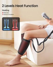 img 2 attached to 🦵 Renpho Leg Massager - Heat, Easy-to-Clean PU Leather, Calf Thigh Foot Massage, Adjustable Wrap for Most Sizes, 2 Heating Options, 3 Modes, 3 Intensity Levels, Ideal Gift for Men, Women, Dad, Mom