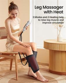 img 1 attached to 🦵 Renpho Leg Massager - Heat, Easy-to-Clean PU Leather, Calf Thigh Foot Massage, Adjustable Wrap for Most Sizes, 2 Heating Options, 3 Modes, 3 Intensity Levels, Ideal Gift for Men, Women, Dad, Mom