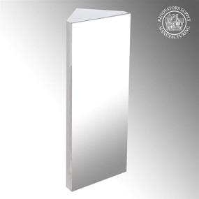 img 3 attached to 🚰 Large Brushed Stainless Steel Corner Medicine Cabinet - 31 1/2" Height, 12" Width by Renovators Supply Manufacturing