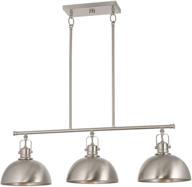 🏢 modern industrial kitchen island light with dome shades and swivel joints, kira home belle 34-inch, brushed nickel finish logo