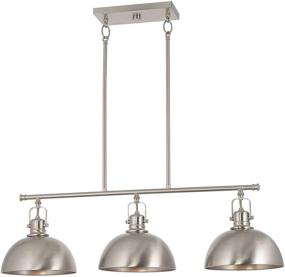 img 4 attached to 🏢 Modern Industrial Kitchen Island Light with Dome Shades and Swivel Joints, Kira Home Belle 34-inch, Brushed Nickel Finish