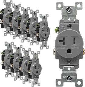 img 4 attached to ENERLITES Receptacle Tamper Resistant Commercial 61200 TR GY 10PCS