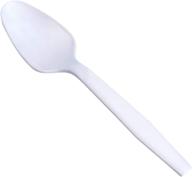 white lightweight plastic spoons - 250-pack by amazon basics (p2204-250) logo