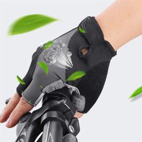 img 1 attached to 🚴 Premium Unisex Cycling Gloves - Breathable Gel Road Mountain Bike Riding Gear - Anti-Slip Half Finger Glove for Enhanced Fitness Training & Outdoor Sports