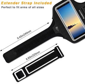 img 3 attached to 📱 RUNBACH Galaxy Note Armband: Sweatproof Exercise Bag - Fingerprint Touch & Card Slot (Black)"