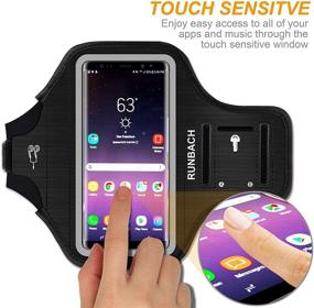 img 2 attached to 📱 RUNBACH Galaxy Note Armband: Sweatproof Exercise Bag - Fingerprint Touch & Card Slot (Black)"