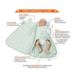 img 3 attached to 👶 GUNAMUNA Пеленальный мешок Transitional Sleeping Bag в розовом цвете XO - из бамбукового вискозного 1.0 TOG, подходит для новорожденных до 3 месяцев