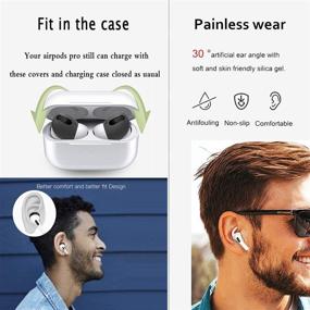 img 2 attached to Чехол для Airpods Pro WEUYUIAF - 12-в-1 набор аксессуаров из силикона - защитный чехол для Apple AirPods 3-го поколения с держателем для ремешка часов, крючками для ушей, подвесками для ушей, насадками для ушей, ремешком, кольцом, брелоком, щеткой, футляром - красный