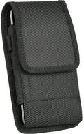 📱 slim black nylon canvas rugged pouch case holster with steel metal belt clip for samsung galaxy j3, galaxy amp prime, galaxy j3 eclipse, amp prime 2/express prime 2/sol 2/j3 2017/j3 mission logo