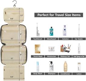 img 2 attached to 🧳 Hanging Travel Toiletries Bag for Women - MIZATTO Toiletry Bag Waterproof, Makeup Bag for Full Size Bottles, Brushes Set, Toiletries