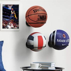 img 2 attached to 🏀 Sturdy Steel Kesito Single Ball Wall Mount Holder - Ideal Display Storage Rack for Basketball, Volleyball, and Soccer Ball