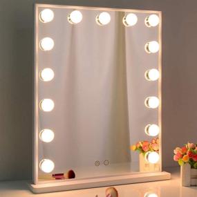 img 3 attached to 💡 Nitin Hollywood Vanity Mirror with Lights: Tabletop or Wall Mounted Makeup Mirror with 15 LED Bulbs in White