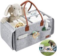 paperkiddo portable diaper caddy organizer with changing table: 2-in-1 felt nursery storage bin and car organizer for diapers, wipes, and toys logo