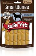 🐶 premium smartbones stuffed twistz with peanut butter - 35 rawhide-free chews for dogs in delicious pork flavor logo