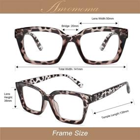 img 1 attached to 👓 AMOMOMA Oprah Style Spring Hinge Readers: Blue Light Blocking Computer Square Reading Glasses for Women AM6015