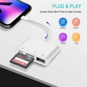 img 3 attached to 📱 4-in-1 SD Card Reader for iPhone/iPad - Memory Card Reader Adapter with Dual Card Slot, USB3.0 and Plug and Play - Ideal for SLR Camera, Trail Game Camera, and SD Viewer