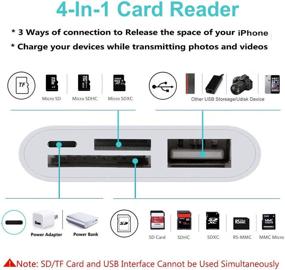 img 2 attached to 📱 4-in-1 SD Card Reader for iPhone/iPad - Memory Card Reader Adapter with Dual Card Slot, USB3.0 and Plug and Play - Ideal for SLR Camera, Trail Game Camera, and SD Viewer