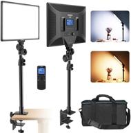 🎥 ivisii led video light with c-clamp stand and remote control - dimmable bi-color 15.4'' panel light for game/youtube/live streaming/video conference/photography - 3000k-8000k color temperature/4600 lux brightness/cri 96+ logo