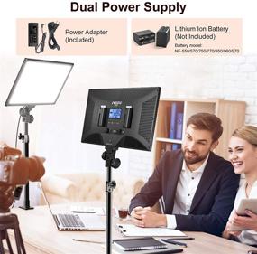 img 1 attached to 🎥 IVISII LED Video Light with C-Clamp Stand and Remote Control - Dimmable Bi-color 15.4'' Panel Light for Game/YouTube/Live Streaming/Video Conference/Photography - 3000K-8000K Color Temperature/4600 Lux Brightness/CRI 96+