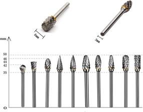 img 1 attached to 🔧 10-Piece Tungsten Carbide Double Cut Rotary Burr Set - 3mm (1/8") Shank, 6mm (1/4") Head Size (Style 1) by YXGOOD