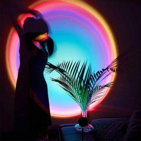 img 1 attached to 🌈 10W LED Rainbow Projector Lamp - 180 Degree Rotation, USB Charging, Ideal for Photography, Party, Home Decor, Living Room, Bedroom - Romantic Sunset Rainbow Light