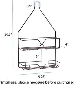 img 2 attached to 🏞 Компактная коричневая душевая корзина с прочной отделкой от ржавчины: подвесной органайзер для хранения ванной комнаты