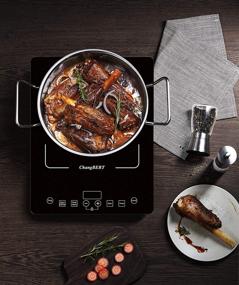 img 4 attached to 🔥 ChangBERT 1800W Induction Cooktop: Portable, Sensory Touch Single Stove for Rapid Heating, Countertop Induction Cooker - Commercial Burner, Black