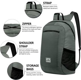 img 3 attached to 🎒 Ultra Lightweight Packable Hiking Backpack for Travel | 25L Waterproof Outdoor Bag - GREY