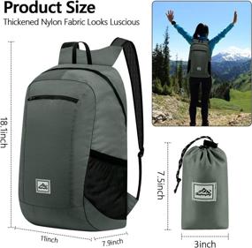 img 2 attached to 🎒 Ultra Lightweight Packable Hiking Backpack for Travel | 25L Waterproof Outdoor Bag - GREY