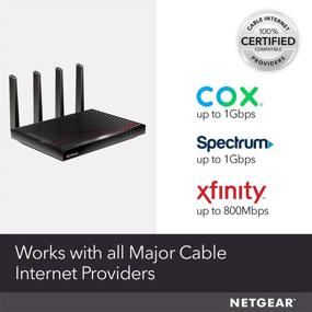 img 2 attached to 🚀 NETGEAR Nighthawk C7800 Cable Modem Router - Compatible with Xfinity by Comcast, Cox, Spectrum, Supports 2 Gigabit Plans, AC3200 WiFi Speed, DOCSIS 3.1
